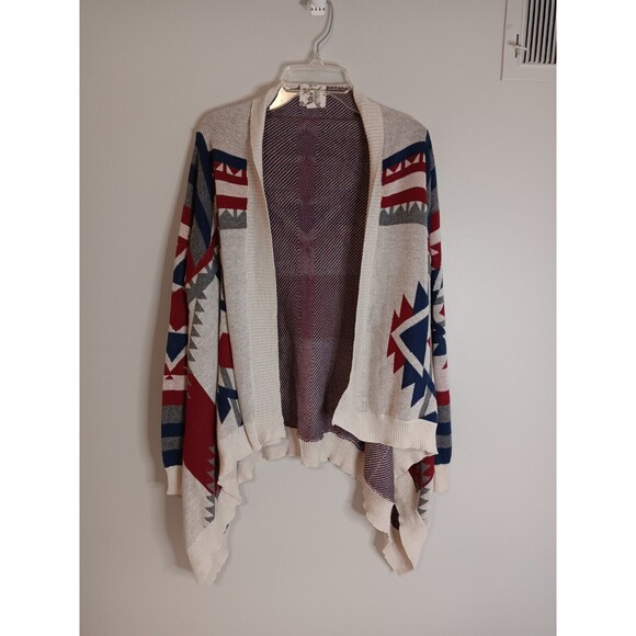 Hippie Rose Aztec Cardigan Sweater Open Front Sz XS Style PF624262 - Picture 1 of 5